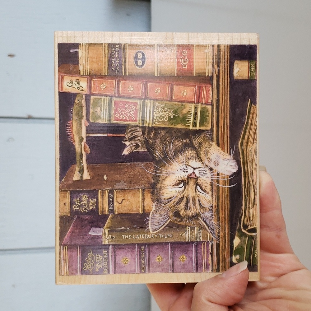 Large Cat Stamp #90251 Federick the Literate Stamps Happen Inc Charles Wysocki